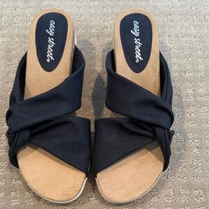 New Easy Street Women's Navy and Tan espadrille Sandals 7